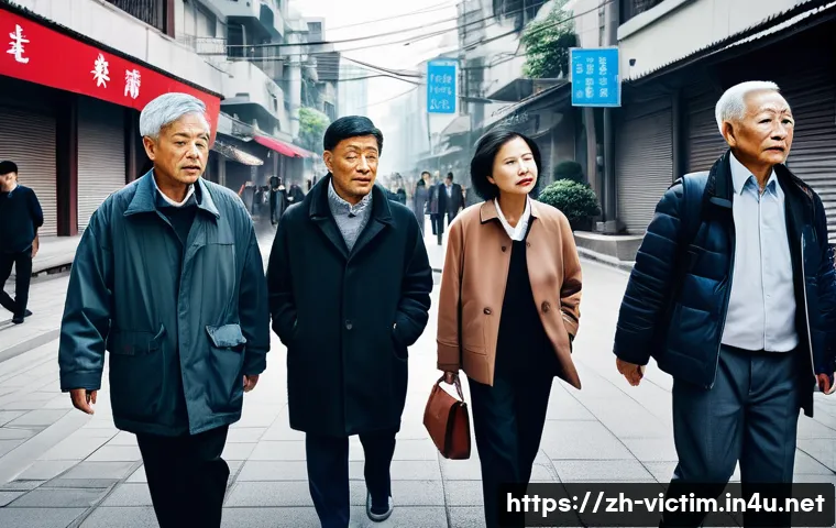 범죄 피해자 데이터 통계 - A detailed infographic-style scene depicting the age and gender distribution of crime victims in a m...
