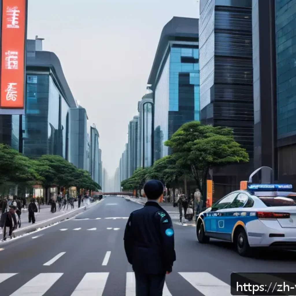 범죄 피해자 보호 시스템 구축 사례 - A modern urban street scene at dusk featuring advanced smart surveillance cameras mounted on street ...