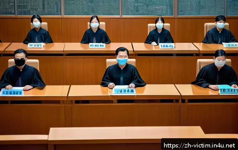 범죄 피해자 익명 보호 - A modern courtroom scene illustrating anonymous protection measures during a criminal trial in China...