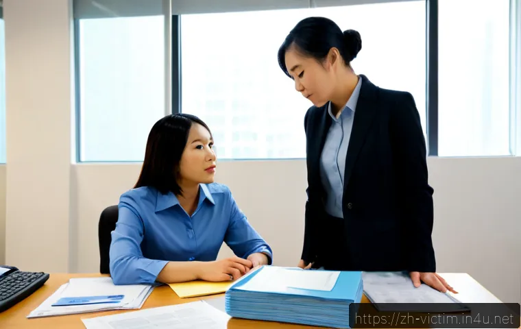 범죄 피해자 지원 기관 - Photorealistic crime victim support center, compassionate female counselor in professional attire sp...